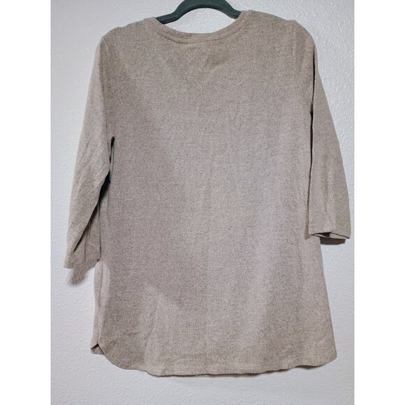 Clover and Pine Pumpkin Fall Appliqué Embroidered 3/4 Sleeve Pullover Tunic L - Picture 6 of 6